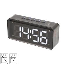 MECHACLOCK - Home MECHACLOCK ébresztőóra multimédia lejátszóval, 3 W, fehér LED kijelző, FM rádió, BT, microSD, USB-C, ~15 óra üzemidő